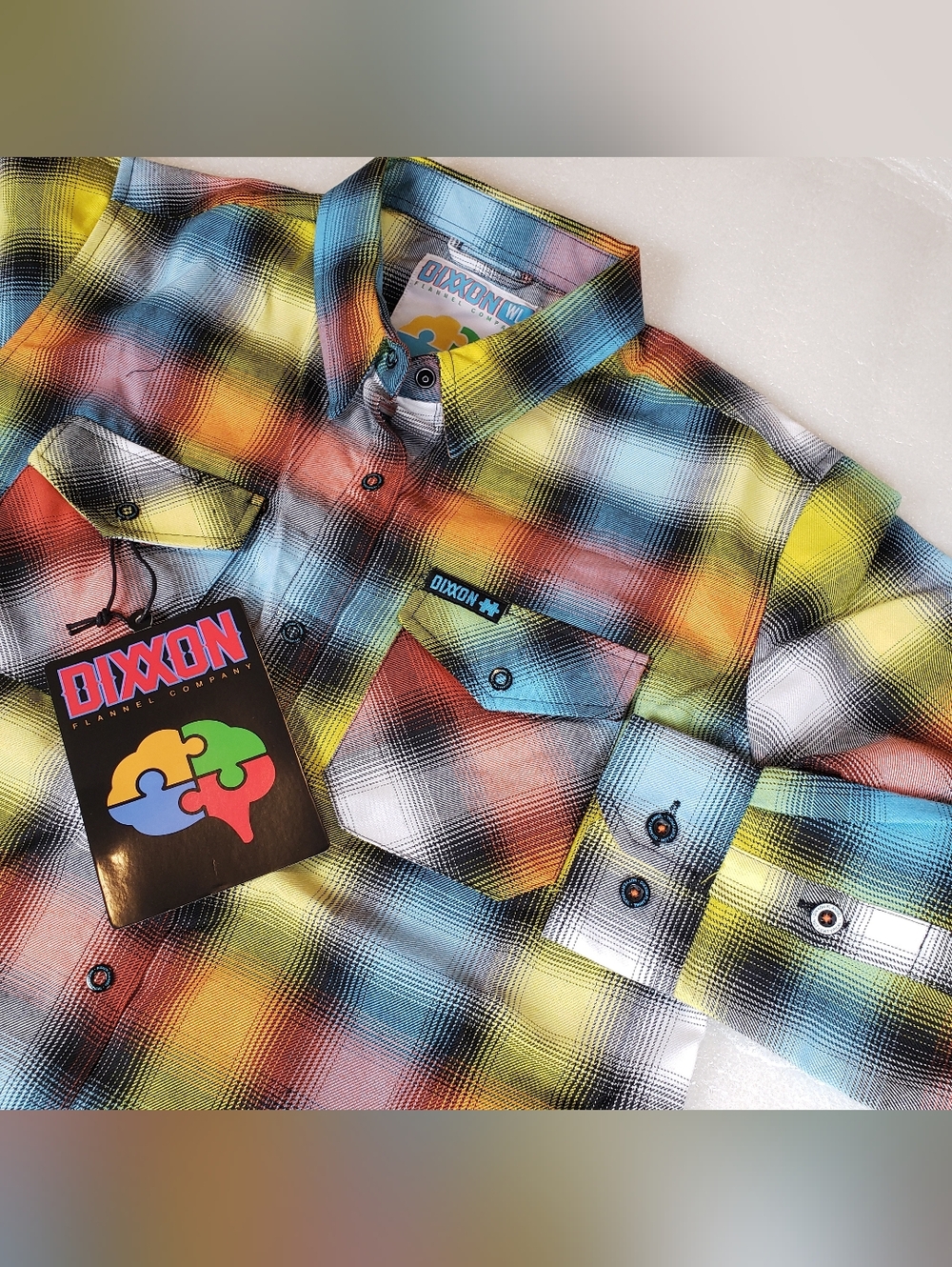 NWT Dixxon Women's Large Notyertypical Flannel Shirt  Autism Awareness Women's